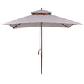 Parasol de Grădină 3x3m cu 8 Stecche din Bambus și Acoperiș Parasol cu 2 Nivele, Gri