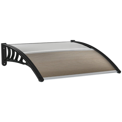 Copertina de Exterior din Policarbonat pentru Usi si Ferestre cu Kit de Montare 100x100x26cm - Maro