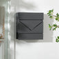 Cutie Postala din Otel Zincat cu Suport Ziare si 2 Chei de Securitate incluse, 37x10.5x37 cm, Gri