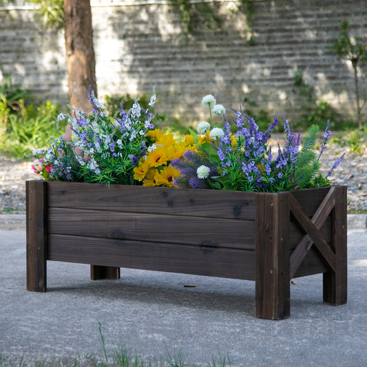 ghiveci din lemn pentru plante, 100x36.5x36 cm, maro