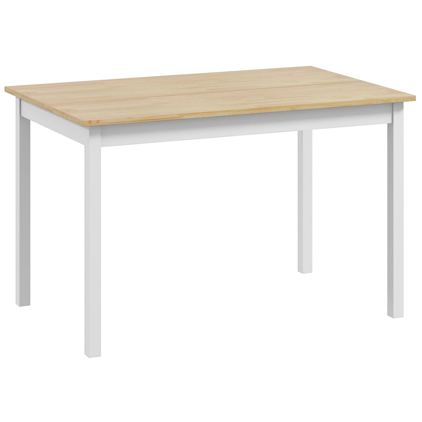 Masă de Bucătărie pentru 4 Persoane cu Picioare Antialunecare, din Lemn de Pin, 120x75x75 cm