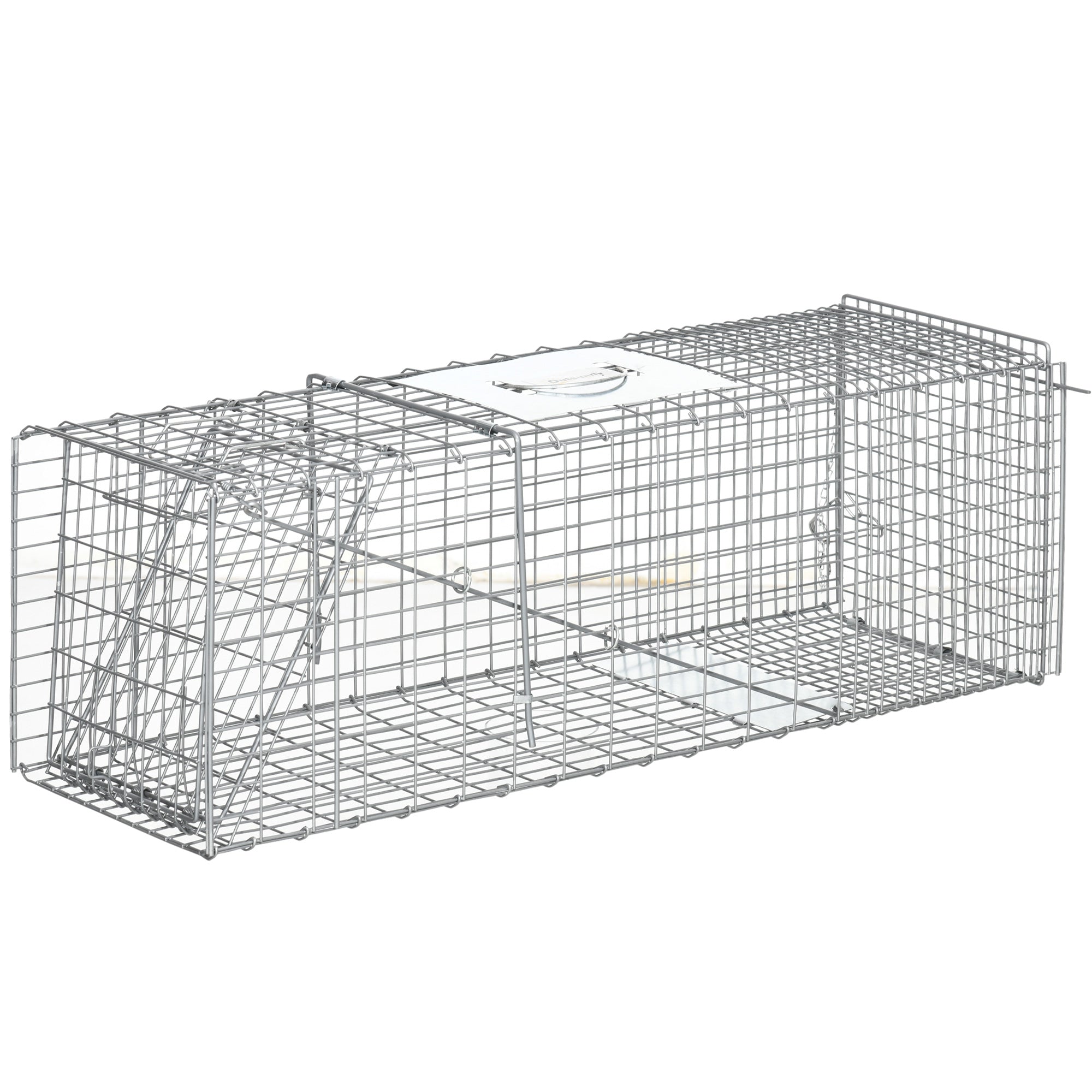 Capcana pentru animale , 93 x 31 x 34,5 cm Cusca umana pentru rozatoare pentru iepuri, pisici fara stapan, ratoni, marmote, chipmunks, veverite, Argintiu