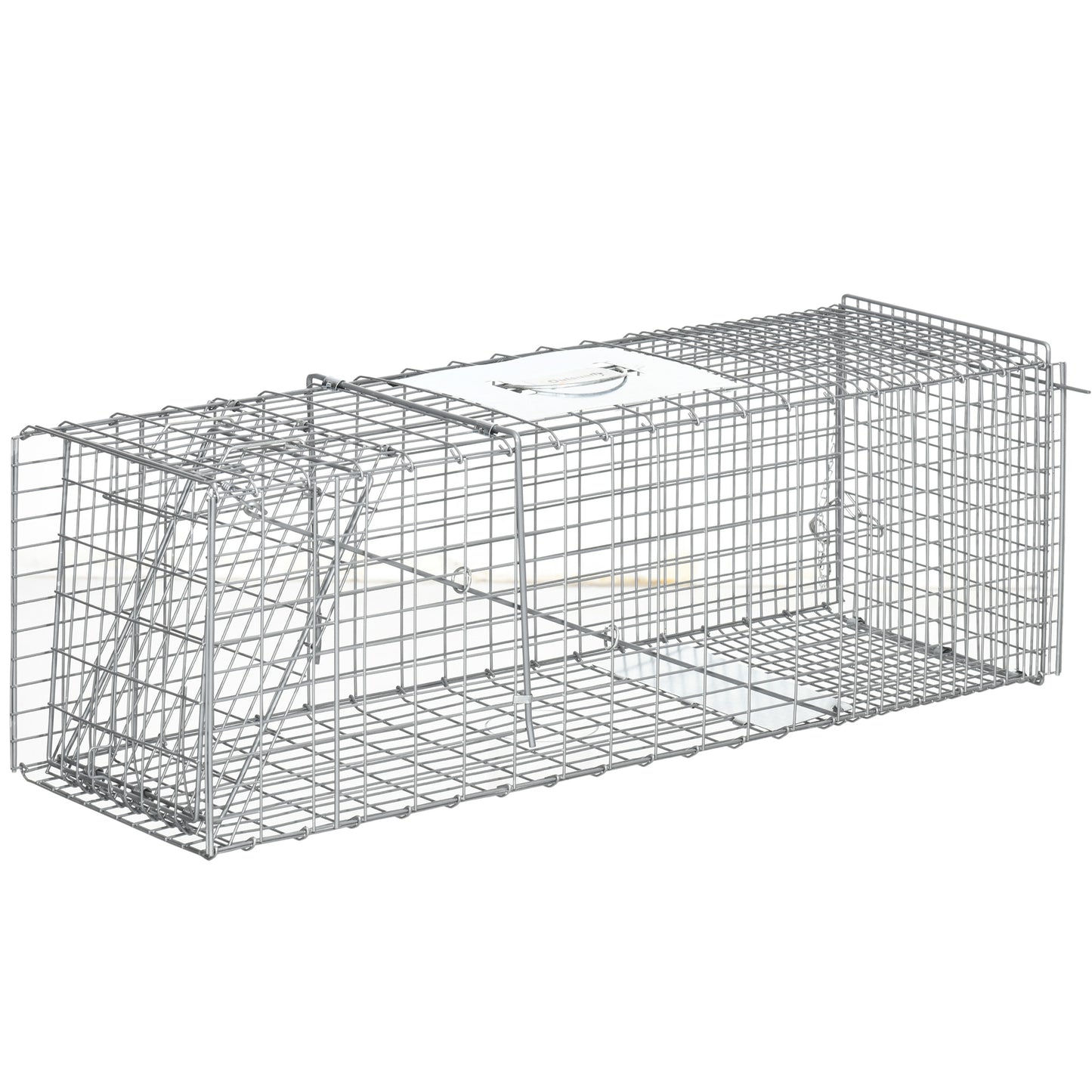 Capcana pentru animale , 93 x 31 x 34,5 cm Cusca umana pentru rozatoare pentru iepuri, pisici fara stapan, ratoni, marmote, chipmunks, veverite, Argintiu