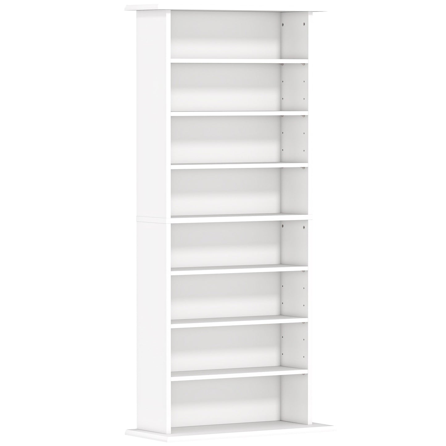 Raft pentru CD-uri cu 6 rafturi reglabile, capacitate de 360 CD-uri/185 DVD-uri, 58x24x124,5 cm, alb