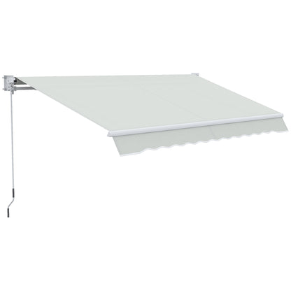 Copertina pentru soare cu brate si actionare manuala, din aluminiu si poliester pentru exterior, 295x200 cm, alb crem