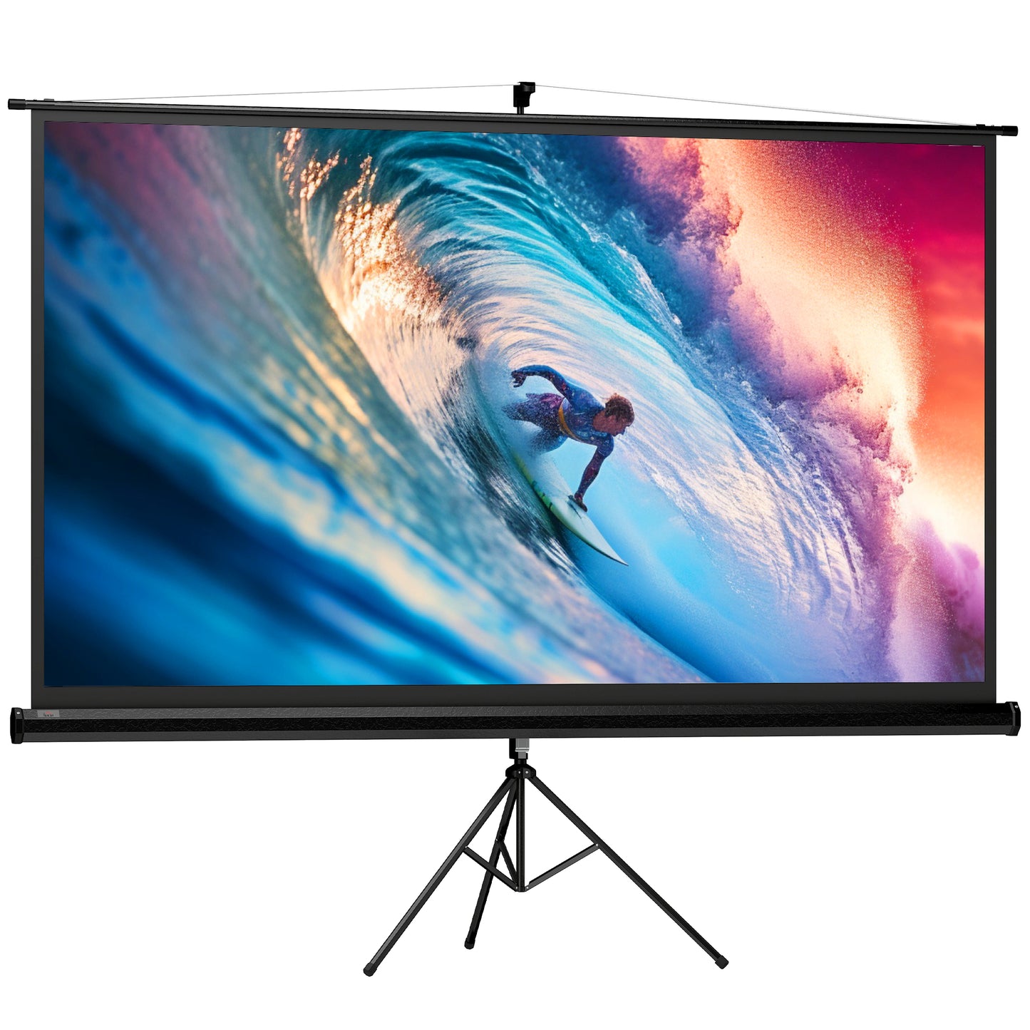 Ecran Proiector Pliabil de 100" Format 16:9 cu Trepied Reglabil, 235,8x8x136 cm, Negru