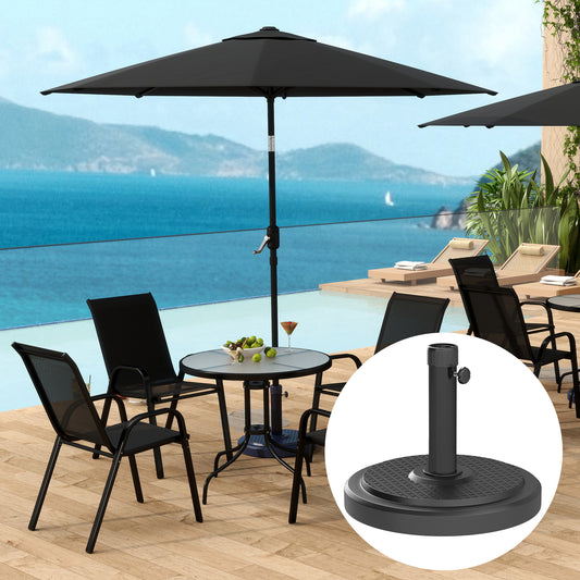 Baza pentru Umbrela de Soare, Compatibila cu Stalpi de 38 sau 48 mm, Ø48x38.5 cm, Negru