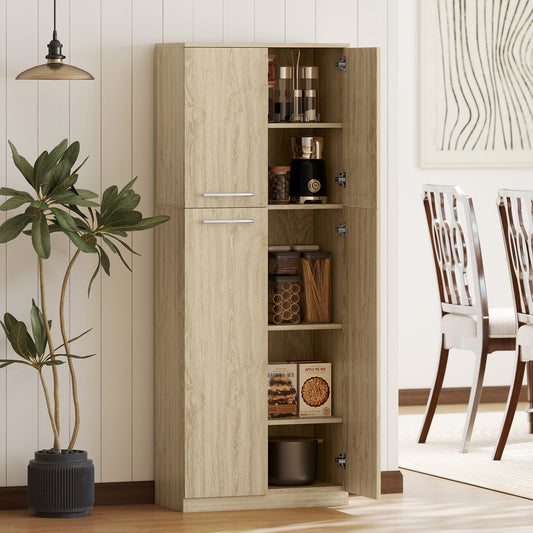 Mobilier de Depozitare Minimal cu 2 Dulapuri și Rafturi Reglabile, din Lemn culoare Stejar, 59x31x155 cm