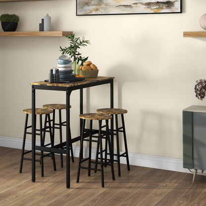 Set Dining 5 piese: Masa 60×30 cm + 4 Scaune cu Suport Picioare