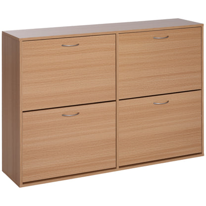Pantofar Modern pentru 24 Perechi de Pantofi, Dulap Îngust pentru Hol cu Sertare Basculante, Din Lemn, 120x24x81cm