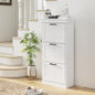 Dulap Spațios pentru Pantofi cu 3 Sertare Rabatabile pentru 15 Perechi de Pantofi, 54x24x117,5 cm, Alb