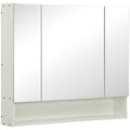 Dulap cu oglinda cu raft reglabil, MDF Sticla 90x15x75cm, Alb