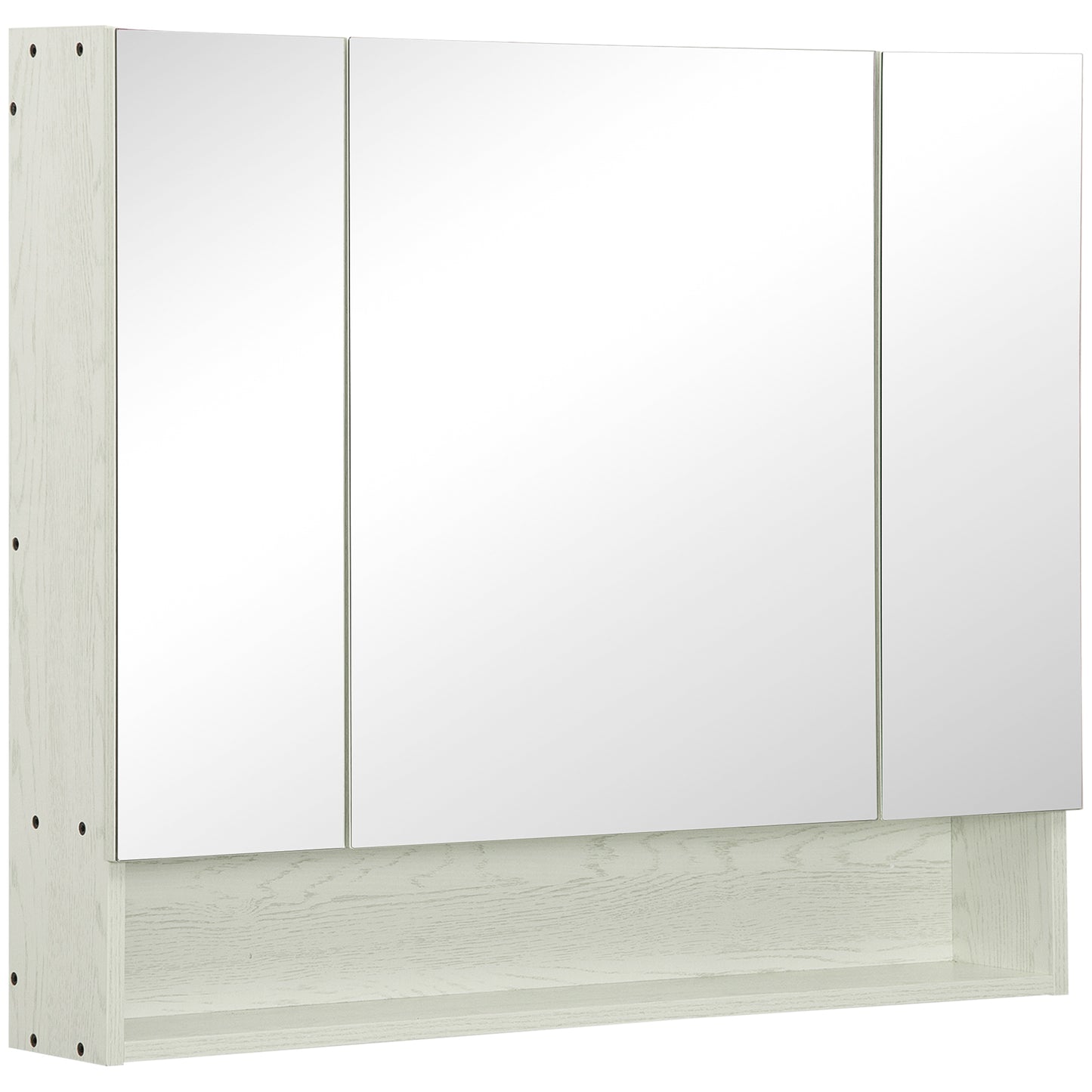 Dulap cu oglinda cu raft reglabil, MDF Sticla 90x15x75cm, Alb