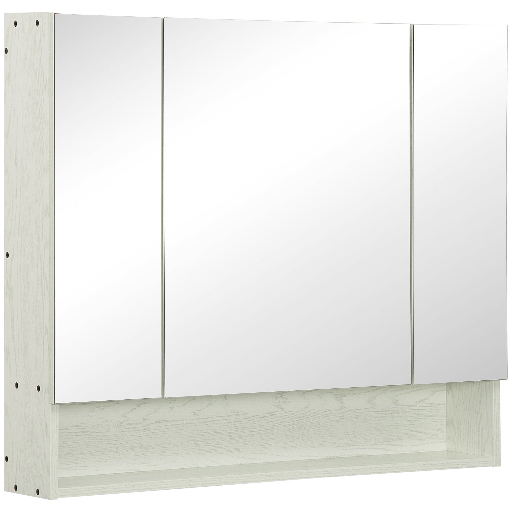 Dulap cu oglinda cu raft reglabil, MDF Sticla 90x15x75cm, Alb