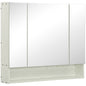 Dulap cu oglinda cu raft reglabil, MDF Sticla 90x15x75cm, Alb