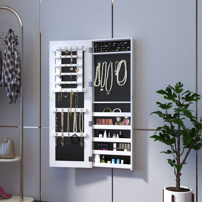 dulap bijuterii cu oglinda, 37x9.5x121 cm, neagra