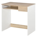 Birou PC Alb & Stejar 80×45×75 cm – Ideal Dormitor sau Acasa