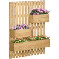 Jardiniera Lemn Exterior – Verticala cu 3 Ghivece Detasabile