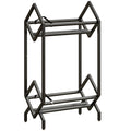 Organizator CD-uri pentru 50 CD-uri, Organizator Viniluri 2 Niveluri din Metal pentru DVD-uri, Cărți, Albume, Negru