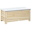 Ladă de Exterior de 155L din Lemn cu Capac din Metal și 2 Amortizoare, 110x50x50 cm, culoare Lemn