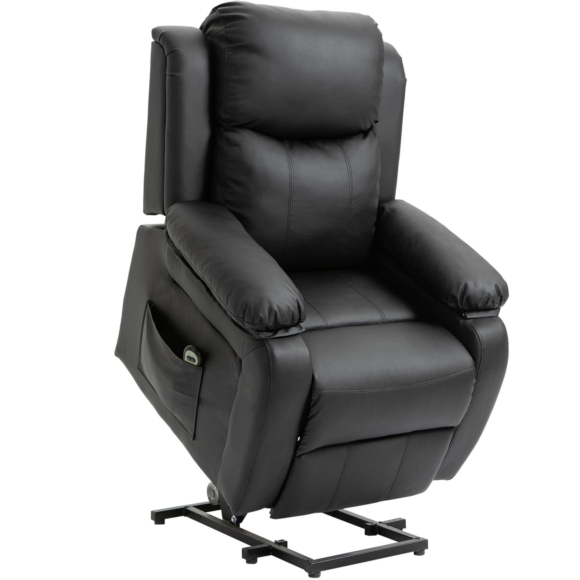Fotoliu Relax Electric cu Ridicare și Reclinare 160°, Telecomandă, 76x90x105 cm, Negru