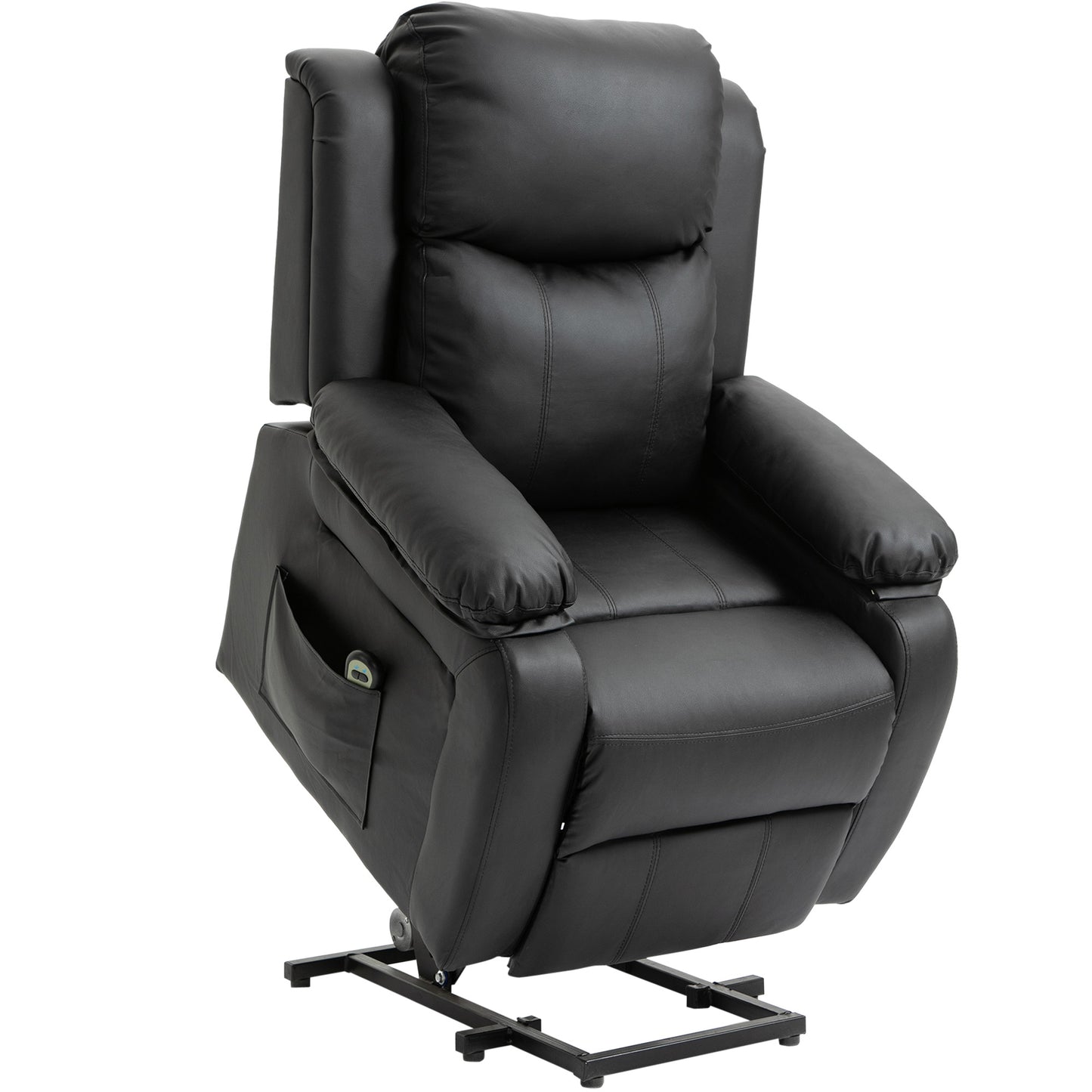 Fotoliu Relax Electric cu Ridicare și Reclinare 160°, Telecomandă, 76x90x105 cm, Negru