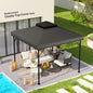 Husă pentru Pavilion 3x3 m cu 2 Niveluri și 8 Orificii de Drenaj, din Poliester Gri Deschis și Gri Închis