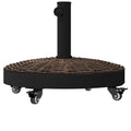 Bază pentru Umbrelă de Grădină Rotundă cu 4 Roți și Frâne, din Oțel și Rășină, Ø52x41 cm, Bronz și Negru