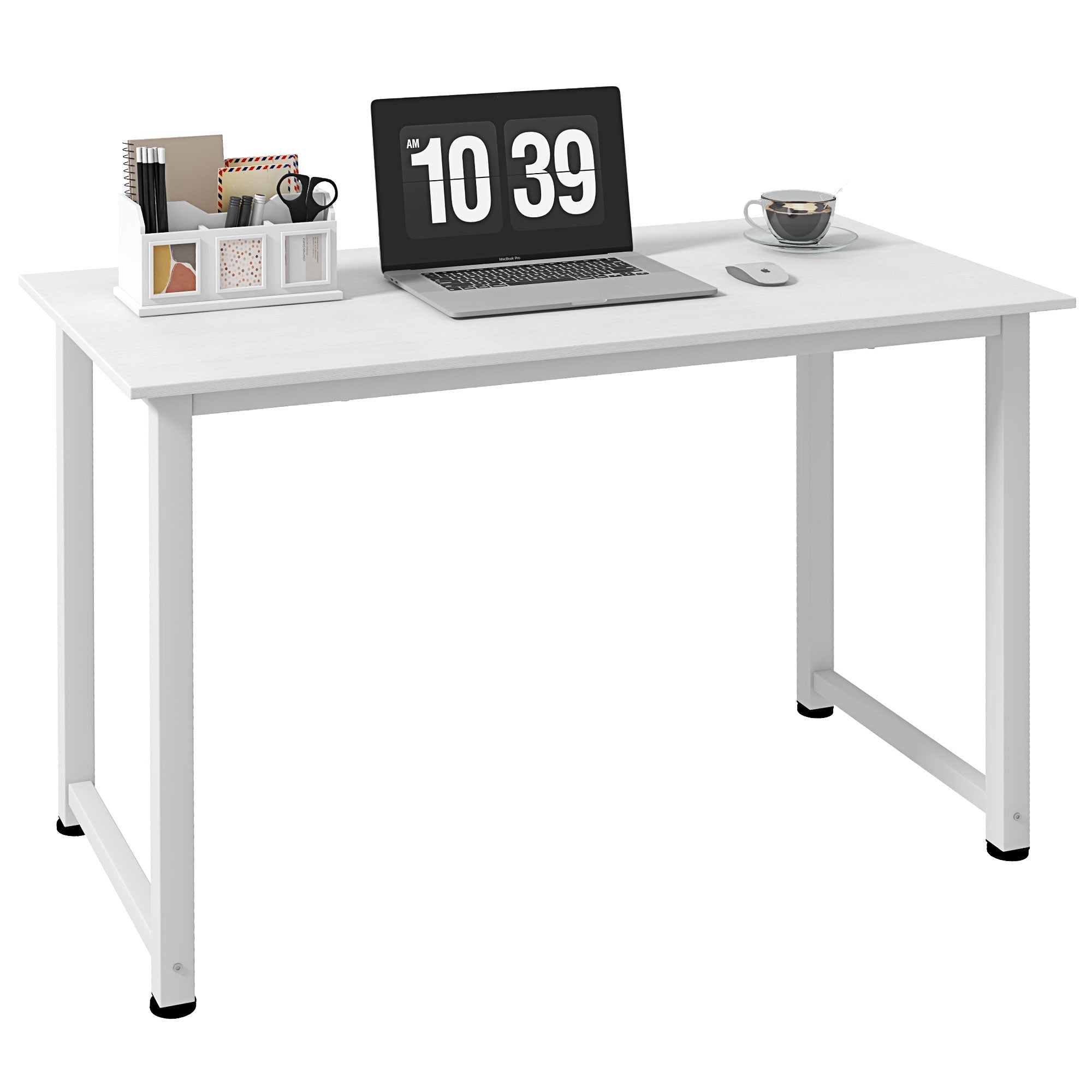 Birou pentru Computer cu Picioare Reglabile, 120x60x76 cm, Alb