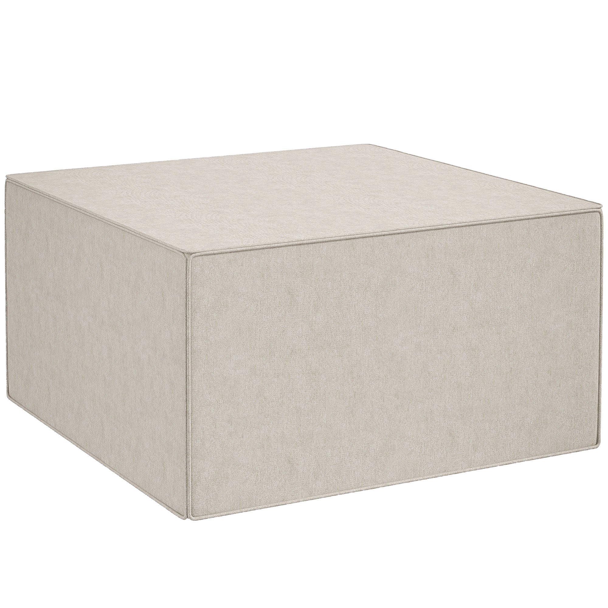 Taburet 2 în 1 cu Husă Detasabilă din Material Textil cu Efect de In, 75x75x41 cm, Bej
