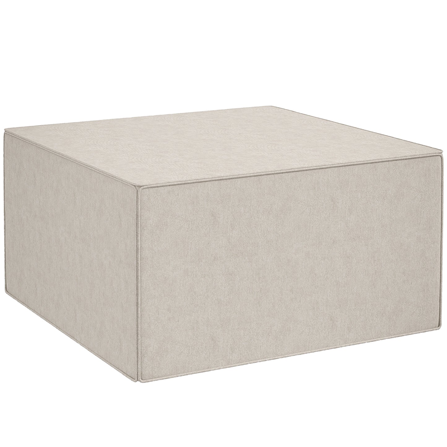 Taburet 2 în 1 cu Husă Detasabilă din Material Textil cu Efect de In, 75x75x41 cm, Bej