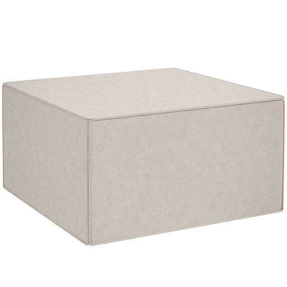Taburet 2 în 1 cu Husă Detasabilă din Material Textil cu Efect de In, 75x75x41 cm, Bej