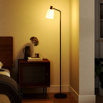 Lampă de Podea LED cu Cap Rotativ la 350°, Reglare a Temperaturii Culorii 3000K/4000K/6500K, Negru