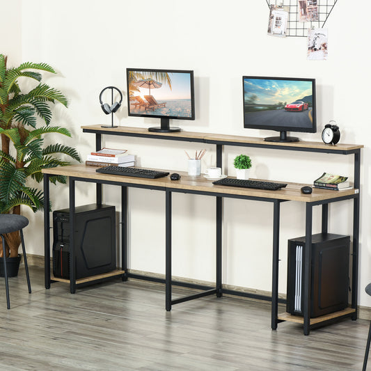 Birou Dublu – Stil Industrial, MDF & Metal, 200 cm