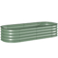 Pat modular pentru grădină înălțată 150x62x30cm din oțel galvanizat cu bază deschisă, verde
