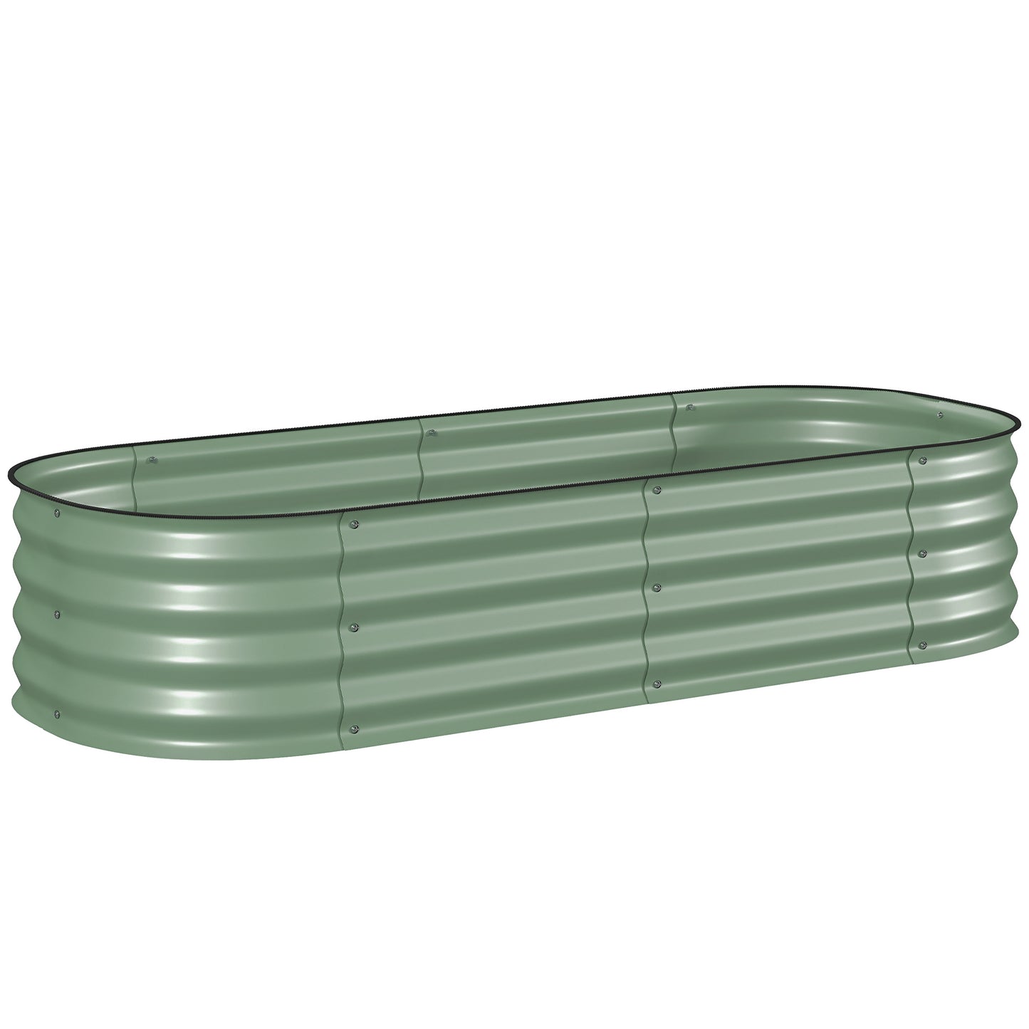 Pat modular pentru grădină înălțată 150x62x30cm din oțel galvanizat cu bază deschisă, verde