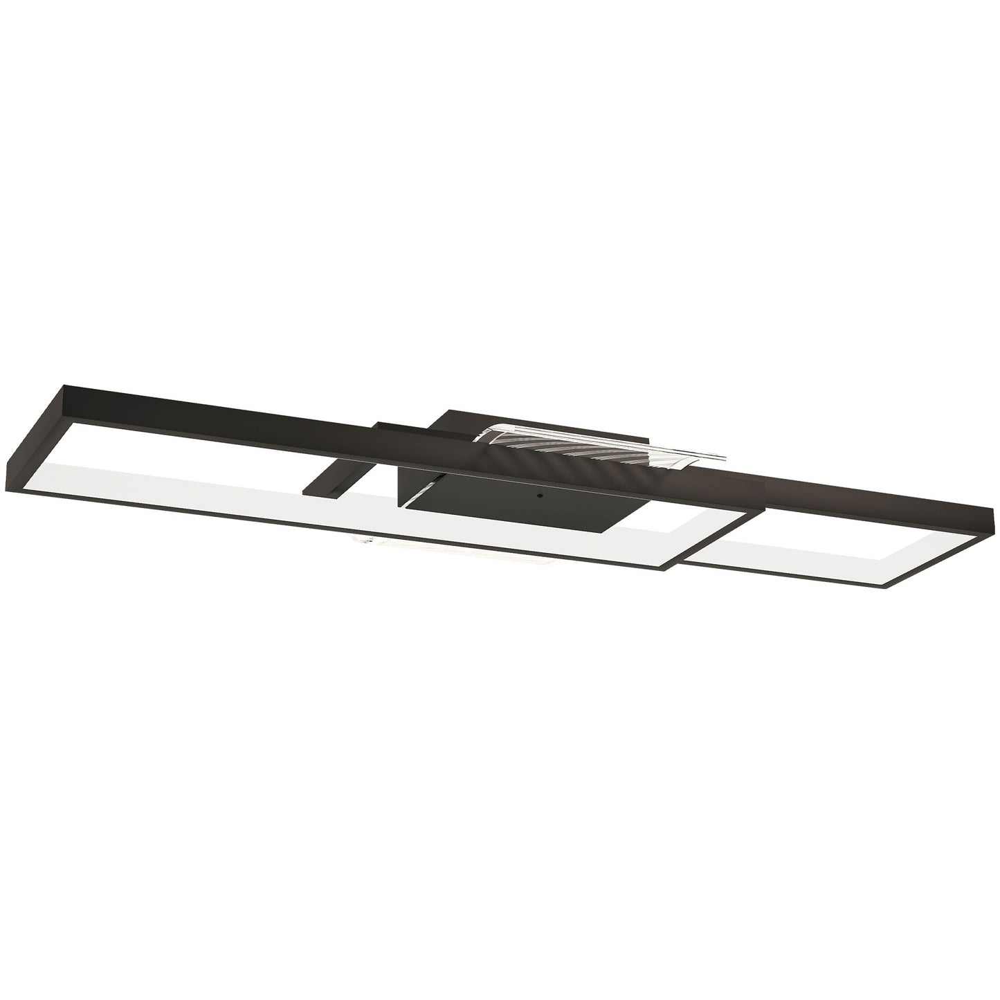 Plafonieră LED Reglabilă cu Telecomandă și Întrerupător, Temperatura Culoare 3000-6000K, Lampă de Design pentru Living și Sufragerie, 70x30 cm, Negru