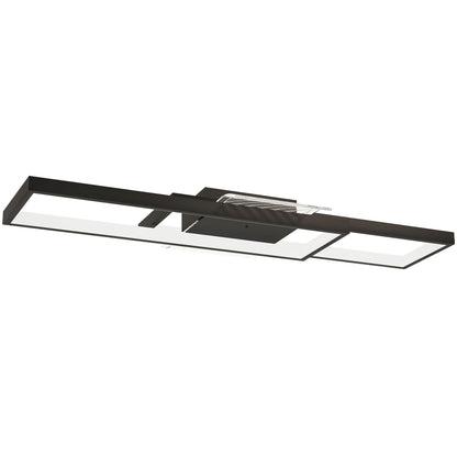 Plafonieră LED Reglabilă cu Telecomandă și Întrerupător, Temperatura Culoare 3000-6000K, Lampă de Design pentru Living și Sufragerie, 70x30 cm, Negru