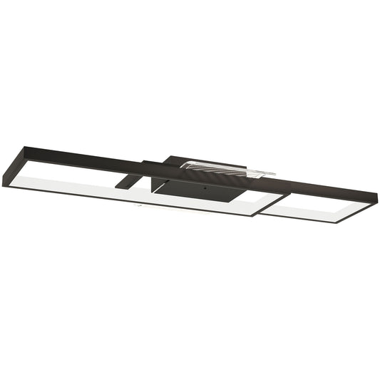Plafonieră LED Reglabilă cu Telecomandă și Întrerupător, Temperatura Culoare 3000-6000K, Lampă de Design pentru Living și Sufragerie, 70x30 cm, Negru
