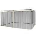 Plasa tantari Foisor 352×207 cm – Fermoar, Negru & Bej