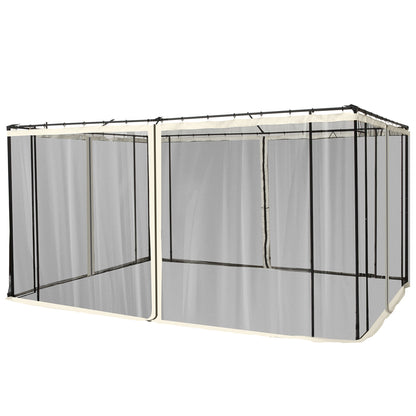 Plasa tantari Foisor 352×207 cm – Fermoar, Negru & Bej