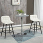 Set de 2 scaune de bar cu spatar si suport pentru picioare, scaune inalte tapitate in stil nordic din metal si catifea, alb-crem, 45x47x84 cm