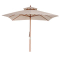 Umbrela de Soare de Gradina Acoperis Dublu , Bambu si Poliester,Crema, 3x3m