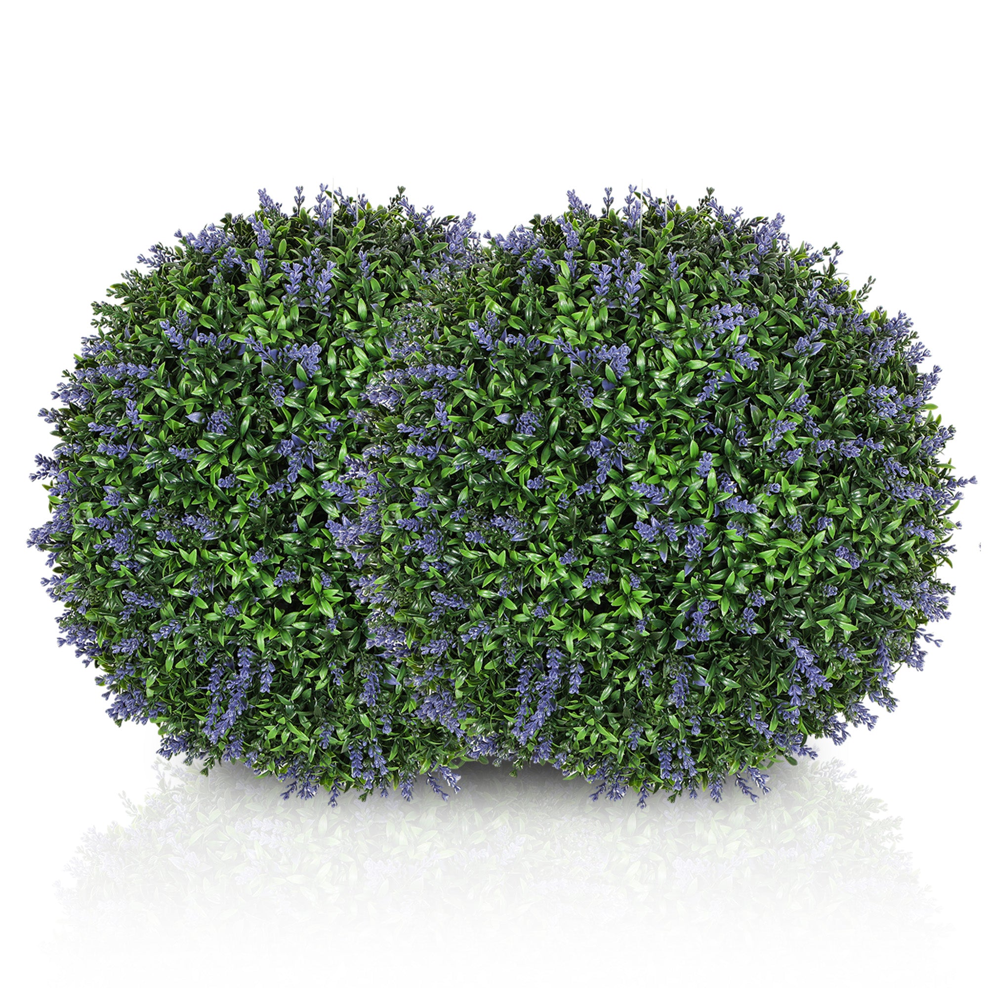 Set de 2 Plante Artificiale Sferice cu Flori de Lavandă, Ø42 cm, Violet