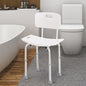 Scaun de Duș Antiderapant cu Spătar și Înălțime Reglabilă pe 8 Poziții, 50,6x43x71-88 cm, Alb
