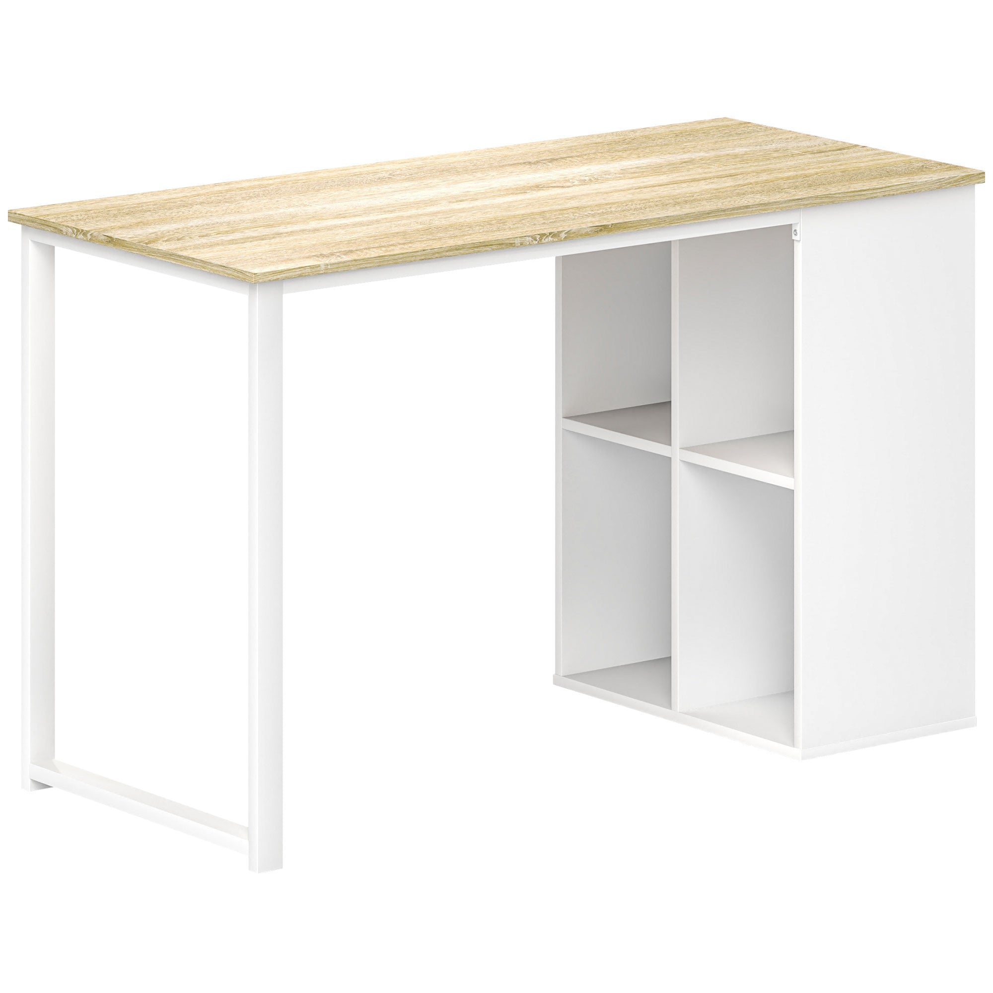 Birou PC cu 4 Rafturi Deschise 120×54×75 cm