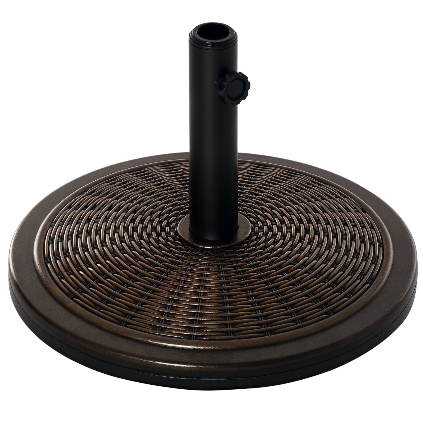 Baza pentru Umbrela din Ciment si Plastic de 14kg, Postament pentru Umbrela de Gradina cu Efect Ratan, Bronz