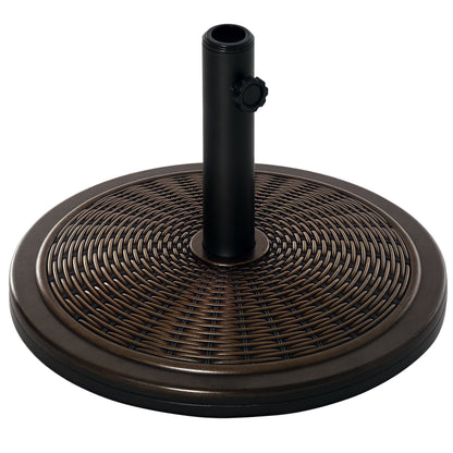 Baza pentru Umbrela din Ciment si Plastic de 14kg, Postament pentru Umbrela de Gradina cu Efect Ratan, Bronz
