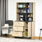 Mobilier de Bucătărie în Stil Industrial, Dulap Raft cu 4 Niveluri pentru Cuptor Microunde și Veselă, Stejar/Negru, 90x39x169 cm