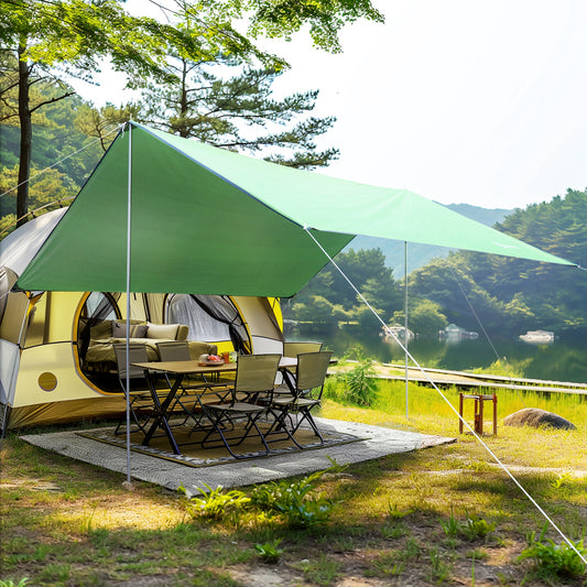, Cort de Plajă, Pentru petreceri, camping, Poliester, 300cm x 292cm, Verde